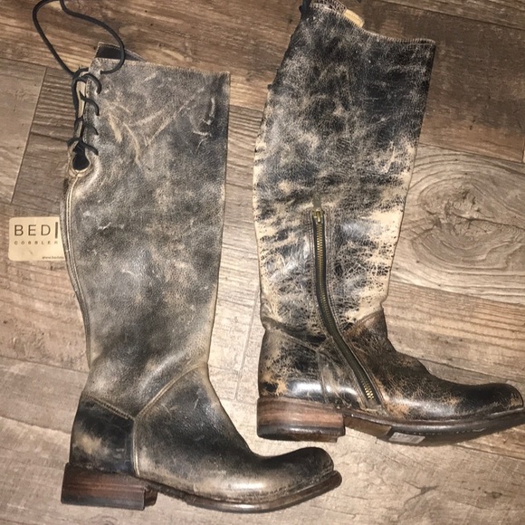 Bed stu Manchester leather boots Lace up black lux - Picture 4 of 8